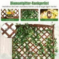 COSTWAY Blumenkasten mit Rankgitter, Pflanzkasten Tannenholz, Pflanzkübel mit Sichtschutz, Hochbeet mit Spalier, Drainagelöchern, Rankhilfe für Kletterpflanzen Garten Terrasse, 90x45x180,5cm (Braun) - Thumbnail 4