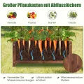 COSTWAY Blumenkasten mit Rankgitter, Pflanzkasten Tannenholz, Pflanzkübel mit Sichtschutz, Hochbeet mit Spalier, Drainagelöchern, Rankhilfe für Kletterpflanzen Garten Terrasse, 90x45x180,5cm (Braun) - Thumbnail 5