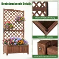COSTWAY Blumenkasten mit Rankgitter, Pflanzkasten Tannenholz, Pflanzkübel mit Sichtschutz, Hochbeet mit Spalier, Drainagelöchern, Rankhilfe für Kletterpflanzen Garten Terrasse, 90x45x180,5cm (Braun) - Thumbnail 7