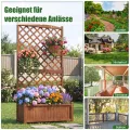 COSTWAY Blumenkasten mit Rankgitter, Pflanzkasten Tannenholz, Pflanzkübel mit Sichtschutz, Hochbeet mit Spalier, Drainagelöchern, Rankhilfe für Kletterpflanzen Garten Terrasse, 90x45x180,5cm (Braun) - Thumbnail 8
