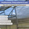 Classic Gewächshaus aus Stahl 250x400x220cm mit Fundament | 6 mm Hohlkammerplatten UV-beständig | Winterfest Treibhaus, Pflanzenhaus, Tomatenhaus für Garten - Thumbnail 7