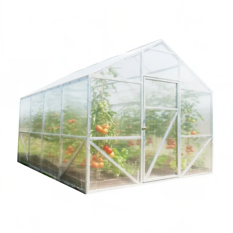 Gewächshaus Victoria 300x400x250cm aus Stahl mit Fundament | UV-beständige 6 mm Hohlkammerplatten | Winterfestes Tomatenhaus & Treibhaus für Garten – Bild 1