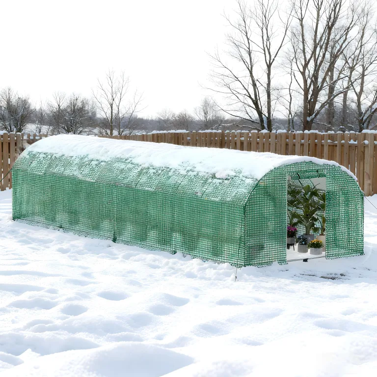 XMTECH Gewächshaus 3x8m 24m², Foliengewächshaus mit 8 Fenstern, Tomaten Gewächshaus, langlebige Schutzfolie, Stabiler Stahlrahmen, Wind- & frostfest, einfacher Aufbau für ganzjähriges Gärtnern – Bild 9