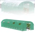 Gewächshaus für Garten 3x4m Tomatenhaus mit 4 Fenstern, UV-beständig, mit verzinktem Stahlrahmen & Moskitonetz, ideal für Gemüse, Obst & Blumen, 12m² Grün - Thumbnail 10