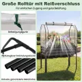 COSTWAY 3 in 1 Hochbeet mit PE-Abdeckung, erhöhtes Gartenbeet aus verzinktem Metall, Gewächshaus mit rollbarer Tür, Pflanzbeet Kräuterbeet für Garten Balkon Terrasse, 112 x 55 x 152 cm (Grau) - Thumbnail 7