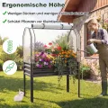 COSTWAY 3 in 1 Hochbeet mit PE-Abdeckung, erhöhtes Gartenbeet aus verzinktem Metall, Gewächshaus mit rollbarer Tür, Pflanzbeet Kräuterbeet für Garten Balkon Terrasse, 112 x 55 x 152 cm (Grau) - Thumbnail 8