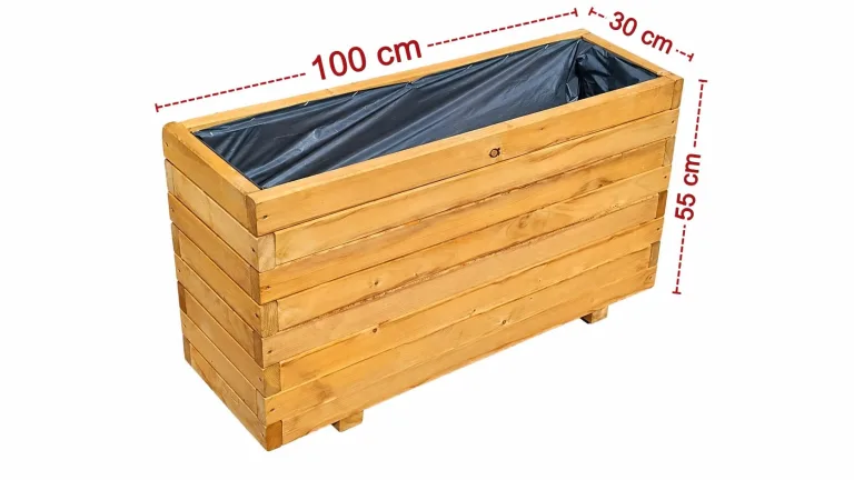 XXL Pflanzkübel Holz 100 cm – Extra Stabiler Blumenkasten Rechteckig, Wetterfester Pflanzkasten für Balkon, Terrasse & Garten, Hochbeet aus 3 cm Massivholz D26 (Eiche, 100x30x55 cm) – Bild 2