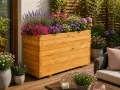 XXL Pflanzkübel Holz 100 cm – Extra Stabiler Blumenkasten Rechteckig, Wetterfester Pflanzkasten für Balkon, Terrasse & Garten, Hochbeet aus 3 cm Massivholz D26 (Eiche, 100x30x55 cm) - Thumbnail 5