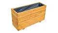 XXL Pflanzkübel Holz 100 cm – Extra Stabiler Blumenkasten Rechteckig, Wetterfester Pflanzkasten für Balkon, Terrasse & Garten, Hochbeet aus 3 cm Massivholz D26 (Eiche, 100x30x55 cm) - Thumbnail 1