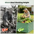 Hochbeet Metall 240x120x60 cm, Pflanzenbeet mit Stützstangen & Schutznetz, Outdoor Hochbeet Set mit Sonnenschutz, offener Pflanzkasten aus verzinktem Stahl für Gemüse, Kräuter & Blumen - Thumbnail 8