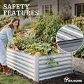 DWVO Hochbeete für den Garten,1550L Hochbeet aus Metall,Verzinkter Stahl 0.35 mm mit Sicherheitsrand und 4 Stützstangen für Gartenobst und gemüse(Silber,240 x 120 x 54 cm) - Thumbnail 10