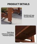 Hochbeet Aus Holz Mit Rollen Und Ablageboden 122x61x76 cm—Als Hochbeet Für Gemüse, Kräuter & Blumen, Wetterfest & Einfache Montage, Teak - Thumbnail 3