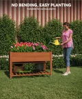 Hochbeet Aus Holz Mit Rollen Und Ablageboden 122x61x76 cm—Als Hochbeet Für Gemüse, Kräuter & Blumen, Wetterfest & Einfache Montage, Teak - Thumbnail 6