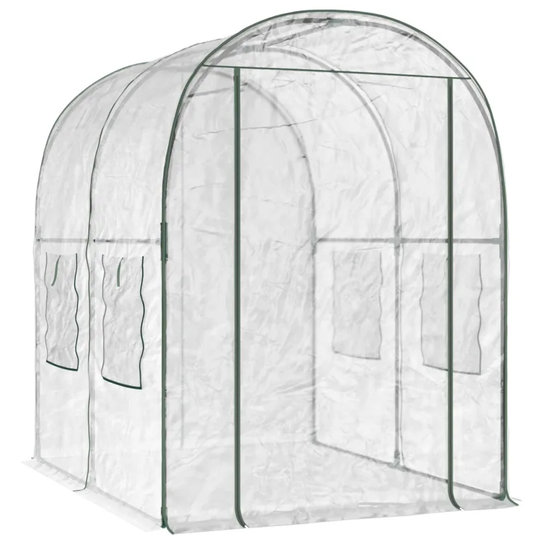 vidaXL Gewächshaus mit Rahmen 160 x 200 x 192,5 cm PVC Transparent, Garten Gewächshaus, tragbares Pflanzenhaus, wetterfest, unkomplizierte Montage, reißfester Bezug