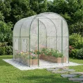 vidaXL Gewächshaus mit Rahmen 160 x 200 x 192,5 cm PVC Transparent, Garten Gewächshaus, tragbares Pflanzenhaus, wetterfest, unkomplizierte Montage, reißfester Bezug - Thumbnail 2