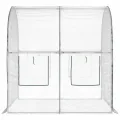 vidaXL Gewächshaus mit Rahmen 160 x 200 x 192,5 cm PVC Transparent, Garten Gewächshaus, tragbares Pflanzenhaus, wetterfest, unkomplizierte Montage, reißfester Bezug - Thumbnail 6