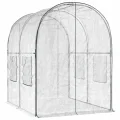vidaXL Gewächshaus mit Rahmen 160 x 200 x 192,5 cm PVC Transparent, Garten Gewächshaus, tragbares Pflanzenhaus, wetterfest, unkomplizierte Montage, reißfester Bezug - Thumbnail 7
