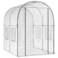 vidaXL Gewächshaus mit Rahmen 160 x 200 x 192,5 cm PVC Transparent, Garten Gewächshaus, tragbares Pflanzenhaus, wetterfest, unkomplizierte Montage, reißfester Bezug - Thumbnail 8