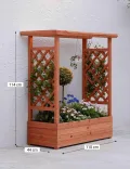 Acekool Hochbeet Mit Rankgitter & Dach 110x44x113.5 cm– Blumenkasten Mit Spalier & 4 Abflusslöchern, Pflanzkasten Aus Holz, Vertikaler Pflanzer Für Kletterpflanzen & Weinreben - Thumbnail 2