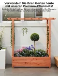 Acekool Hochbeet Mit Rankgitter & Dach 110x44x113.5 cm– Blumenkasten Mit Spalier & 4 Abflusslöchern, Pflanzkasten Aus Holz, Vertikaler Pflanzer Für Kletterpflanzen & Weinreben - Thumbnail 3