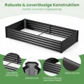 COSTWAY 3 in 1 Hochbeet Metall mit Gewächshaus, Foliengewächshaus mit PVC-Abdeckung & 2 Fenstern, Frühbeet für Kräuter, Blumen & Gemüse, Blumenbeet für Balkon, Garten, 180x100x145 cm (Schwarz) - Thumbnail 6