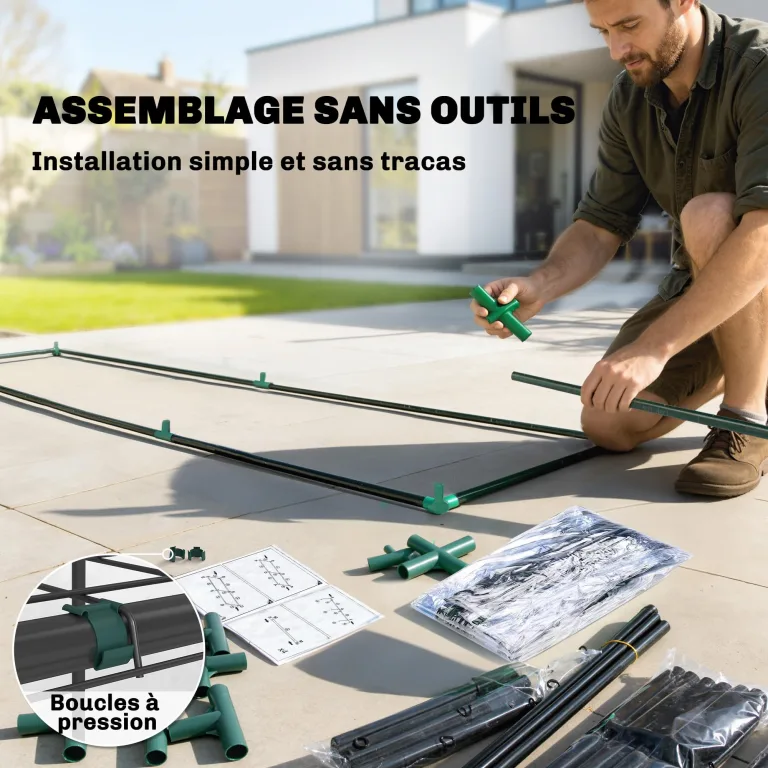 Outsunny Garten-Gewächshaus mit Regalen, 3 Ebenen, Spitzdach, kleines Balkongewächshaus aus PVC-Plane und Stahlrahmen, 2 Rolltüren, für Gemüse, Pflanzen, Blumen, 143 x 46 x 165 cm, transparent – Bild 8