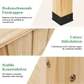 LUXOAK 122x61x77 cm Hochbeet aus Tannenholz mit Beinen, erhöhter Pflanzkasten mit Pflanzvlies, Trennwand und Drainagelöchern, 110 l Fassungsvermögen, für Garten und Terrasse, helles Holz - Thumbnail 6