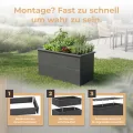 Hochbeet-Set|130x45x80cm|Metall-Hochbeet mit Einlegeboden|Pulverbeschichteter, verzinkter Stahl|Mit Schneckenbarriere und Wühlmausgitter|Inkl. 10 Pflanzsticks - Thumbnail 5