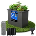 Hochbeet-Set|130x45x80cm|Metall-Hochbeet mit Einlegeboden|Pulverbeschichteter, verzinkter Stahl|Mit Schneckenbarriere und Wühlmausgitter|Inkl. 10 Pflanzsticks - Thumbnail 10