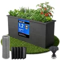 Hochbeet-Set|130x45x80cm|Metall-Hochbeet mit Einlegeboden|Pulverbeschichteter, verzinkter Stahl|Mit Schneckenbarriere und Wühlmausgitter|Inkl. 10 Pflanzsticks - Thumbnail 1