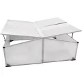 Frühbeet mit 4 Deckeln aus Polycarbonat und Aluminiumrahmen, 108 x 41 x 110 cm, UV-beständig und wetterfest, ideal für Gemüse, Blumen, Setzlinge, Balkon, Garten und Frostschutz - Thumbnail 9