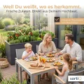 Hochbeet-Set|170x90x80cm|Metall-Hochbeet mit Einlegeboden|Pulverbeschichteter, verzinkter Stahl|Mit Schneckenbarriere und Wühlmausgitter|Inkl. 10 Pflanzsticks - Thumbnail 7