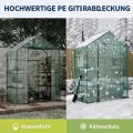 Gewächshaus Foliengewächshaus Verzinkt 143*73*195cm cm, Folientunnel Stabil Mit 1.95 m Stehhöhe, Treibhaus Tomatenhaus Inkl. 1 Rolltüren & Profi-Fixierungs-Set, UV-Beständige Grüne PE-Folie - Thumbnail 2