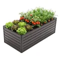 Thanaddo Hochbeet Metall Pflanzbeet, 190x90x64cm rechteckig Gemüsebeet aus verzinktem Stahl in Holzoptik, Gartenbeet Pflanzkasten Pflanzkasten Blumenkasten für Garten & Terrasse - Thumbnail 10