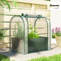 Outsunny Mini-Gewächshaus mit Pflanztasche, aufrollbare Tür, tragbares Mini-Gewächshaus für Balkon, Terrasse, Patio, Garten, 68 x 50 x 70 cm, Dunkelgrün - Thumbnail 2