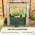 Outsunny Mini-Gewächshaus mit Pflanztasche, aufrollbare Tür, tragbares Mini-Gewächshaus für Balkon, Terrasse, Patio, Garten, 68 x 50 x 70 cm, Dunkelgrün - Thumbnail 3