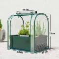 Outsunny Mini-Gewächshaus mit Pflanztasche, aufrollbare Tür, tragbares Mini-Gewächshaus für Balkon, Terrasse, Patio, Garten, 68 x 50 x 70 cm, Dunkelgrün - Thumbnail 7