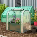 Outsunny Mini-Gewächshaus mit Pflanztasche, aufrollbare Tür, tragbares Mini-Gewächshaus für Balkon, Terrasse, Patio, Garten, 68 x 50 x 70 cm, Dunkelgrün - Thumbnail 8