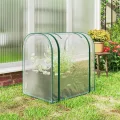 Outsunny Mini-Gewächshaus mit Pflanztasche, aufrollbare Tür, tragbares Mini-Gewächshaus für Balkon, Terrasse, Patio, Garten, 68 x 50 x 70 cm, Dunkelgrün - Thumbnail 9