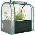 Outsunny Mini-Gewächshaus mit Pflanztasche, aufrollbare Tür, tragbares Mini-Gewächshaus für Balkon, Terrasse, Patio, Garten, 68 x 50 x 70 cm, Dunkelgrün - Thumbnail 10