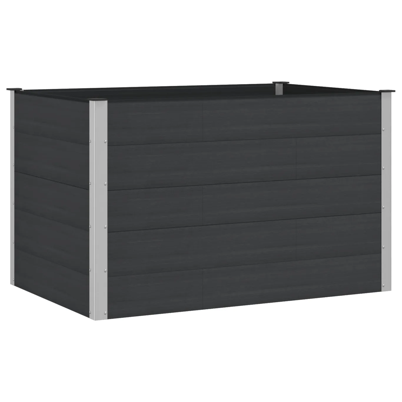 vidaXL Hochbeet Schwarz 150 x 100 x 91 cm, Gartenpflanzkasten, rostbeständig, wetterfestes Behälter, modern für Kräuter und Blumen - Bild 1