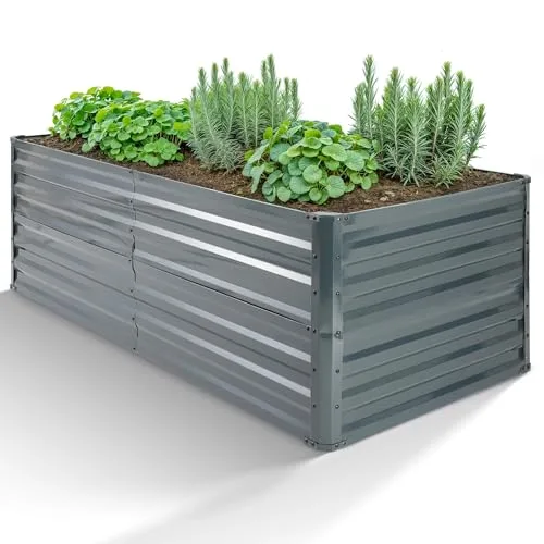 Arebos Hochbeet Metall 180x90x59 cm Anthrazit | Gartenbeet & Gemüsebeet aus verzinktem Stahl | Wetterfest & Rostfrei | Pflanzbeet für Garten, Terrasse & Balkon | Bausatz ohne Boden – Bild 8
