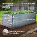 Arebos Hochbeet Metall 180x90x59 cm Anthrazit | Gartenbeet & Gemüsebeet aus verzinktem Stahl | Wetterfest & Rostfrei | Pflanzbeet für Garten, Terrasse & Balkon | Bausatz ohne Boden - Thumbnail 2