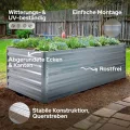 Arebos Hochbeet Metall 180x90x59 cm Anthrazit | Gartenbeet & Gemüsebeet aus verzinktem Stahl | Wetterfest & Rostfrei | Pflanzbeet für Garten, Terrasse & Balkon | Bausatz ohne Boden - Thumbnail 9
