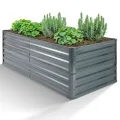 Arebos Hochbeet Metall 180x90x59 cm Anthrazit | Gartenbeet & Gemüsebeet aus verzinktem Stahl | Wetterfest & Rostfrei | Pflanzbeet für Garten, Terrasse & Balkon | Bausatz ohne Boden - Thumbnail 1