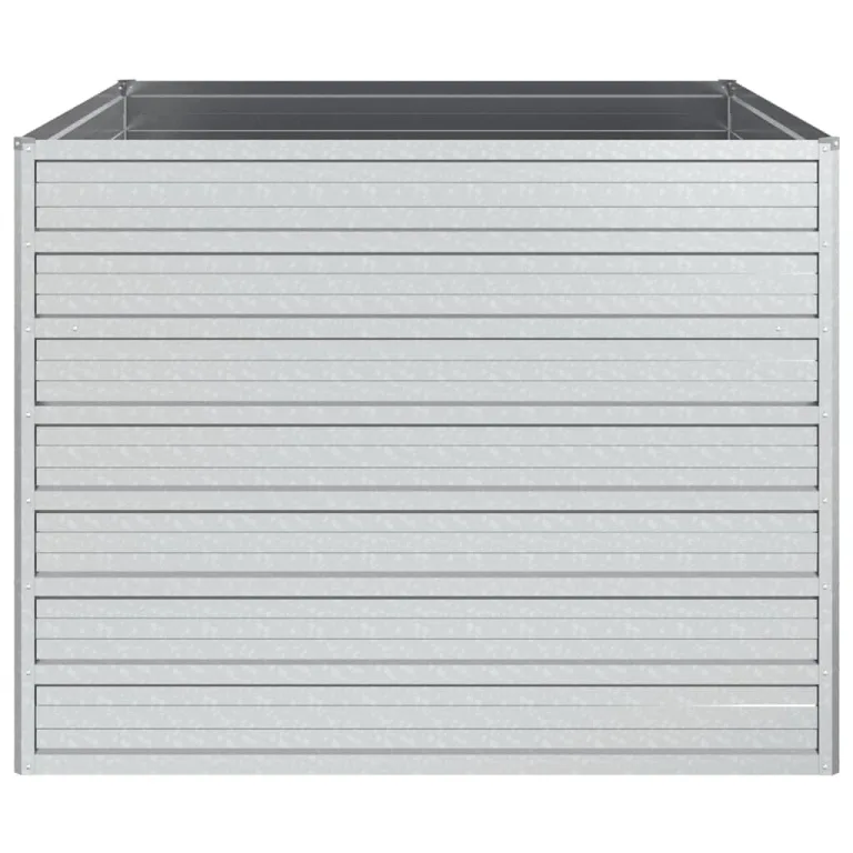 Garten-Hochbeet Pflanzkübel Gartenpflanzen Gartenbeet Frühbeet Blumenkasten Blumenkübel Pflanztopf 100x100x77 cm Verzinkter Stahl Silber – Bild 4