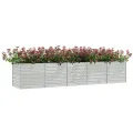 Garten-Hochbeet Pflanzkübel Gartenpflanzen Gartenbeet Frühbeet Blumenkasten Blumenkübel Pflanztopf 100x100x77 cm Verzinkter Stahl Silber - Thumbnail 10