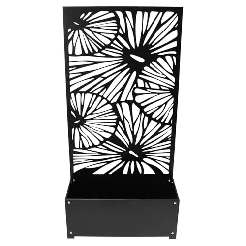 Pflanzkasten mit Rankgitter aus Metall, schwarz, 60x24x24 cm, mit Rankhilfe 122 cm hoch, Blumenkasten mit Spalier, Hochbeet mit Sichtschutz – Bild 7