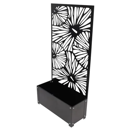 Pflanzkasten mit Rankgitter aus Metall, schwarz, 60x24x24 cm, mit Rankhilfe 122 cm hoch, Blumenkasten mit Spalier, Hochbeet mit Sichtschutz – Bild 8