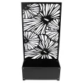 Pflanzkasten mit Rankgitter aus Metall, schwarz, 60x24x24 cm, mit Rankhilfe 122 cm hoch, Blumenkasten mit Spalier, Hochbeet mit Sichtschutz - Thumbnail 2